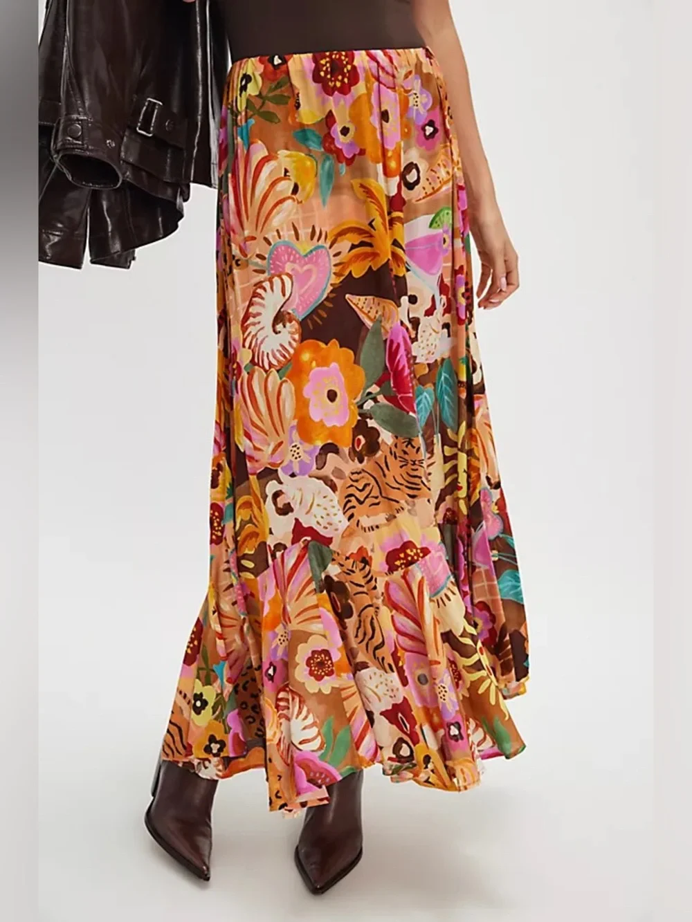 Spell Birth Of Venus Maxi Skirt Floral Ruffle Small